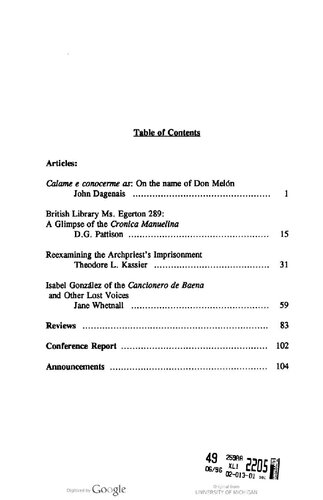 ﻿وقایع نگاری. مجله زبان ها، ادبیات و فرهنگ های اسپانیایی قرون وسطی