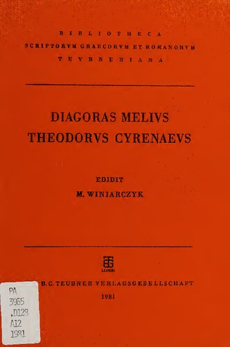 ﻿Diagorae Melii et Theodori Cyrenaei reliquiae