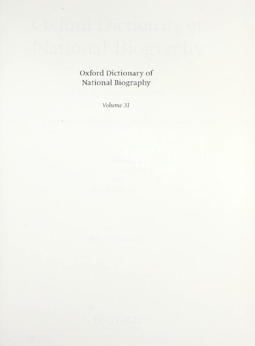 ﻿دیکشنری بیوگرافی ملی آکسفورد - جلد 31 Kebell–Knowlys