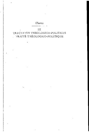 ﻿Tractatus Theologico-Politicus / Traité theologico-politique