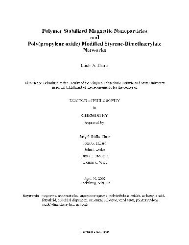 ﻿نانوذرات مگنتیت تثبیت شده با پلیمر و استایرن دی متاکریلات اصلاح شده با پلی (پروپیلن اکسید)