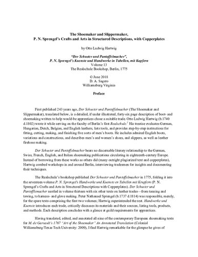 ﻿کفش ورزشی و Slippermaker ، صنایع دستی و هنرهای P. N. Sprengel در توضیحات ساختاری ، با پلات های مس