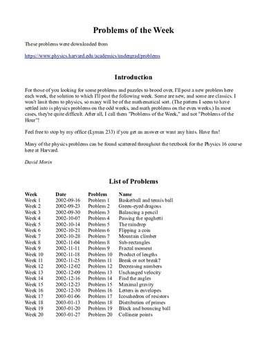 ﻿مشکلات هفته هاروارد