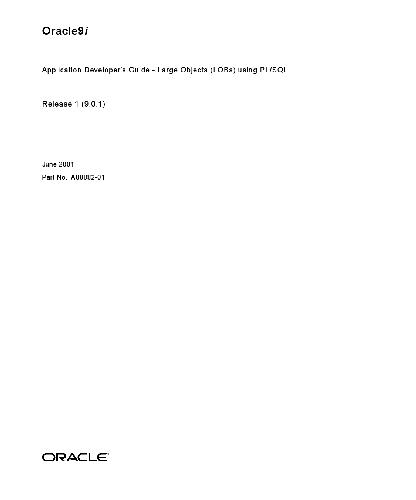 راهنمای توسعه دهنده برنامه Oracle9i - اشیاء بزرگ (LOB) با استفاده از PL / SQL