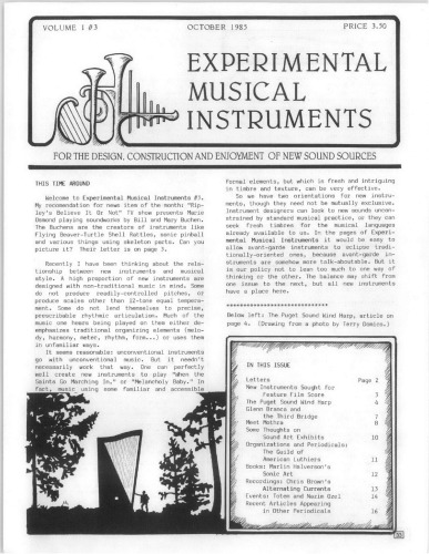 Journal of experimental musical instruments 
Journal of experimental musical instruments