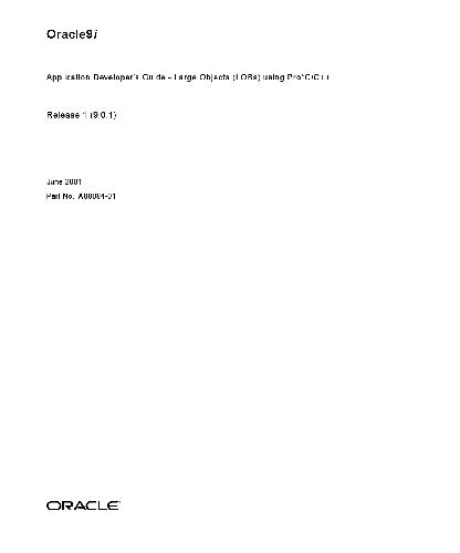 راهنمای توسعه دهنده برنامه Oracle9i - اشیاء بزرگ (LOB) با استفاده از Pro * C / C