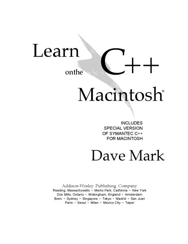Learn C on Macintosh: شامل نسخه ویژه Symantec C برای Macintosh / کتاب و دیسک است