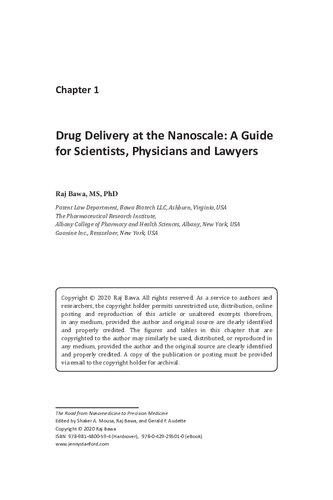 ﻿تحویل دارو در مقیاس نانو - راهنمای دانشمندان ، پزشکان و وکلا