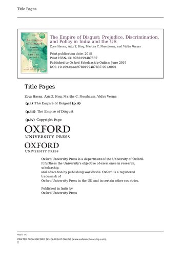 ﻿امپراتوری انزجار: تعصب، تبعیض و سیاست در هند و ایالات متحده