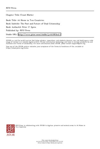 ﻿در خانه در دو کشور: گذشته و آینده شهروندی دوگانه