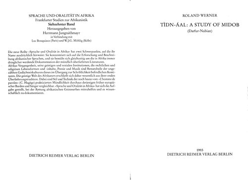 ﻿Tìdn-Áal: A Study of Midob (Darfur-Nubian)