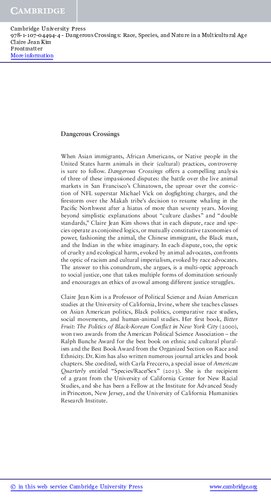 ﻿گذرگاه‌های خطرناک: نژاد، گونه‌ها و طبیعت در عصر چندفرهنگی