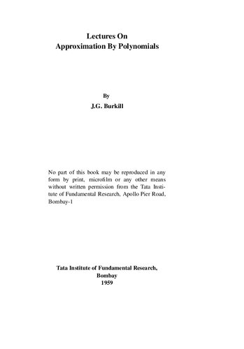 ﻿سخنرانی در مورد تقریب توسط چند جمله ای