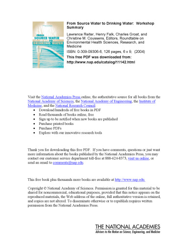 ﻿از آب منبع تا آب آشامیدنی: خلاصه کارگاه
