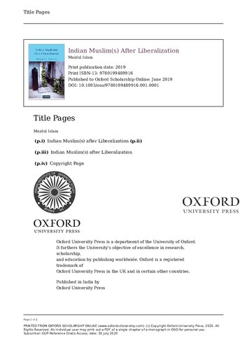 ﻿مسلمانان هند پس از آزادسازی