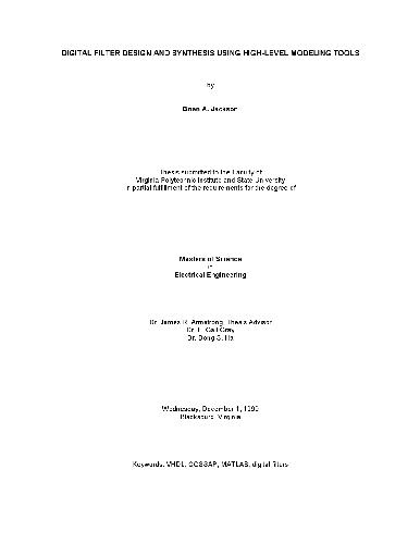 ﻿طراحی و سنتز فیلتر دیجیتال با استفاده از ابزارهای مدلسازی سطح بالا