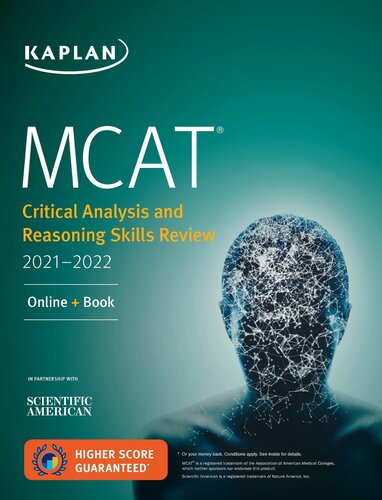 ﻿MCAT Critical Analysis and Reasoning Skills Review 2021-2022: Online + Book (Kaplan Test Prep)