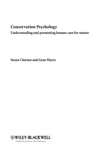 ﻿روانشناسی حفاظت: درک و ترویج مراقبت انسان از طبیعت