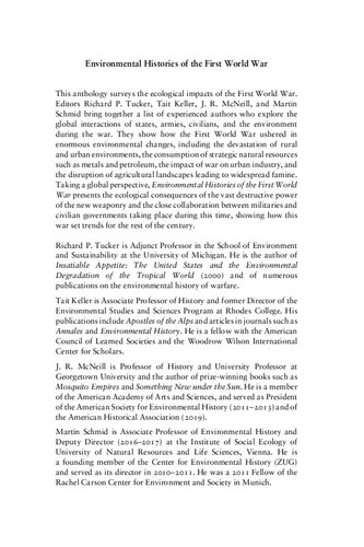 ﻿تاریخ های زیست محیطی جنگ جهانی اول