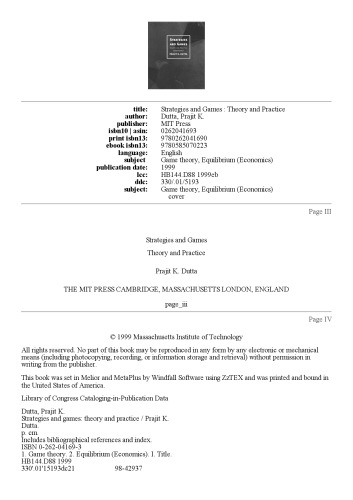 استراتژی ها و بازی ها: تئوری و تمرین