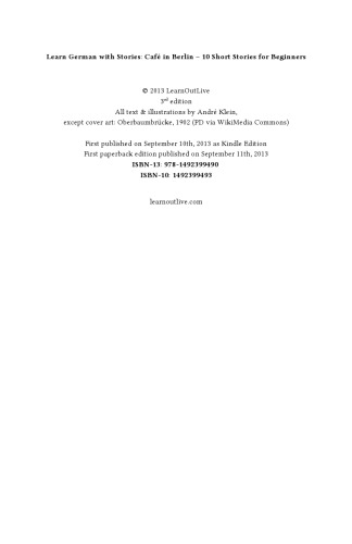 ﻿آلمانی را با داستان بیاموزید: کافه در برلین: 10 داستان کوتاه برای مبتدیان