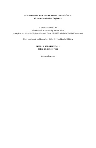 ﻿یادگیری آلمانی با داستان: فرین در فرانکفورت: 10 داستان کوتاه برای مبتدیان
