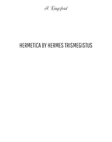 ﻿Hermetica اثر Hermes Trismegistus