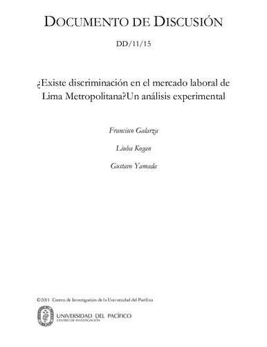 ﻿آیا در بازار کار متروپولیتن لیما تبعیض وجود دارد؟ یک تحلیل تجربی