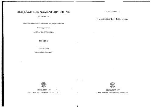 ﻿نام مکان های آسیای صغیر