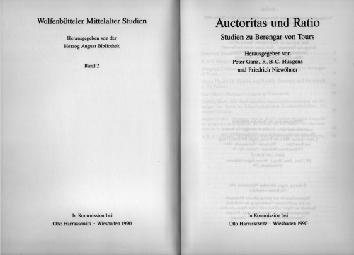 ﻿Auctoritas and Ratio: Studies on Berengar of Tours