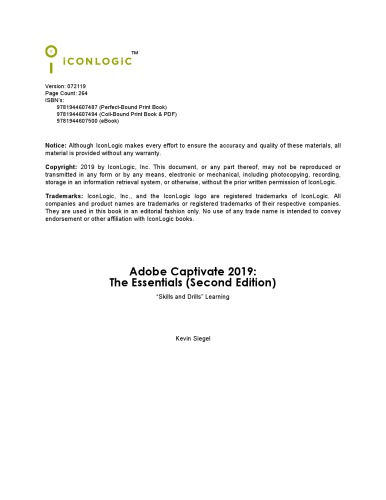 ﻿Adobe Captivate 2019: The Essentials (نسخه دوم)