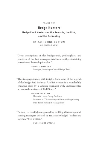 Hunters Hunters: Hedge Fund Masters در پاداش ها، ریسک و حسابرسی
