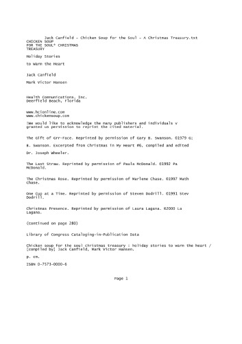 سوپ مرغ برای روح: خزانه داری کریسمس