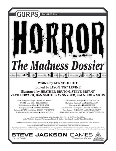 ﻿GURPS Horror - The Madness Dossier
