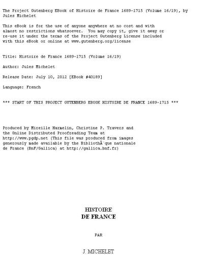 ﻿تاریخ فرانسه 1689-1715 (جلد 16/19)