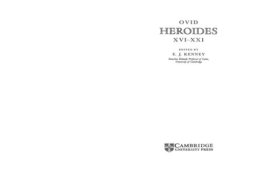 ﻿Ovid: Heroides XVI-XXI
