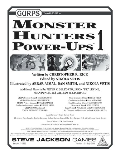 ﻿GURPS Monster Hunters Power-Ups 1