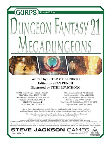 ﻿GURPS ویرایش چهارم. Dungeon Fantasy 21. Megadungeons