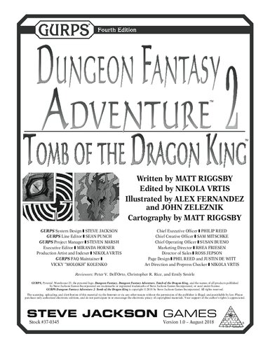 ﻿GURPS Dungeon Fantasy Adventure 2: Tomb of the Dragon King