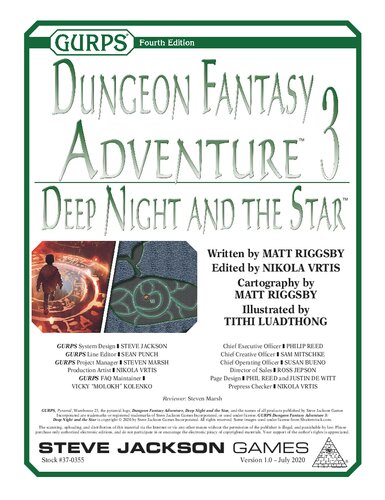 ﻿GURPS Dungeon Fantasy Adventure 3: Deep Night and the Star