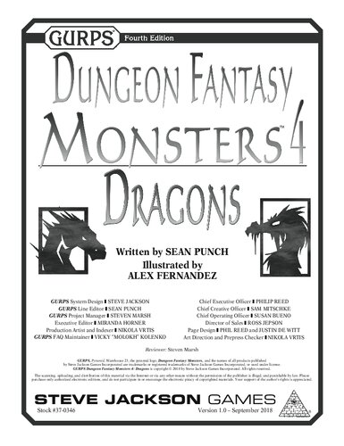 ﻿GURPS Dungeon Fantasy Monsters 4: Dragons