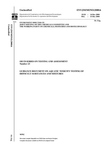 ﻿سند راهنما در مورد تست سمیت آبزیان