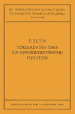 ﻿سخنرانی های مربوط به عملکرد فوق هندسی: در دانشگاه گوتینگن در ترم زمستان 94/1893 برگزار شد