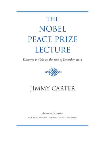 ﻿سخنرانی جایزه صلح نوبل