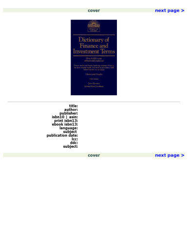 ﻿فرهنگ اصطلاحات مالی و سرمایه گذاری