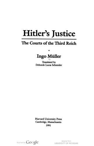 ﻿عدالت هیتلر: دادگاه های رایش سوم