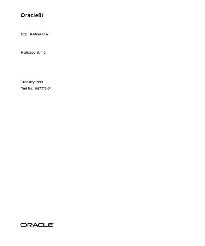 ﻿Oracle8i. مرجع SQL. نسخه 8.1.5 را منتشر کنید