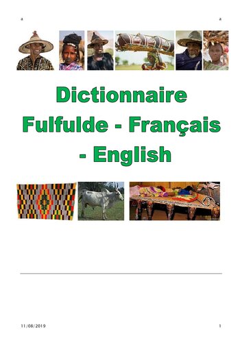 ﻿فرهنگ لغت Fulfulde - فرانسوی - انگلیسی