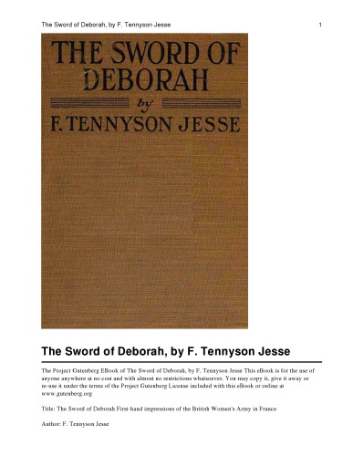 ﻿شمشیر دبورا برداشت های دست اول از ارتش زنان بریتانیا در فرانسه