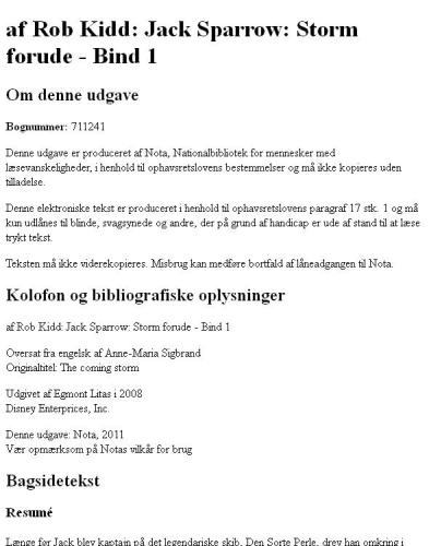 ﻿جک اسپارو: Storm forude: Bind 1